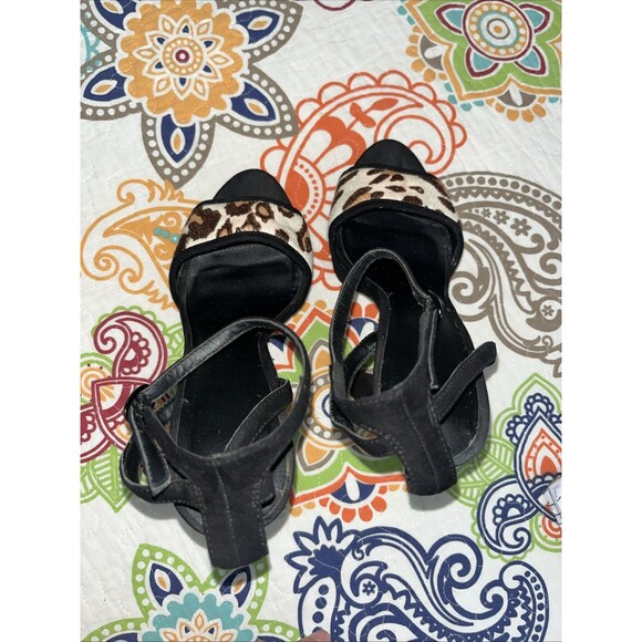 ASOS Platform Heeled Animal Print Sandal Faux Suede Size 5 - Picture 5 of 10